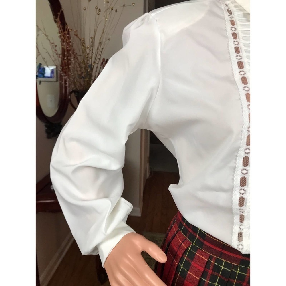 Vtg. Laura Mae white blouse size 14 - Picture 3 of 4